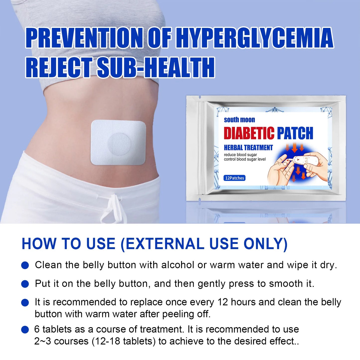 12pcs Diabetic Patches Per Bag Lower Blood - Jsaville's  health is wealth