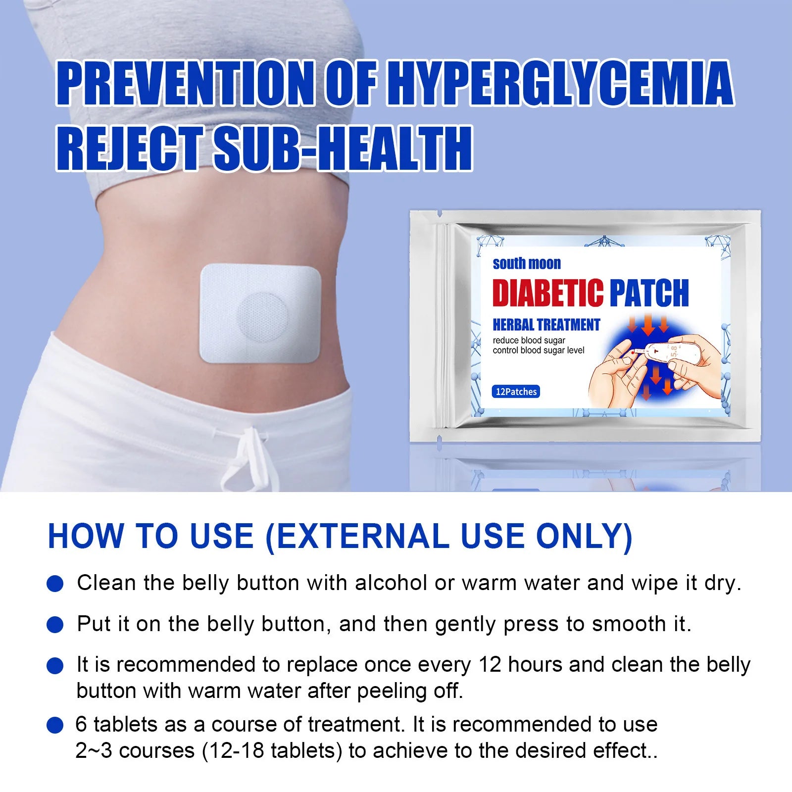 12pcs Diabetic Patches Per Bag Lower Blood - Jsaville's  health is wealth