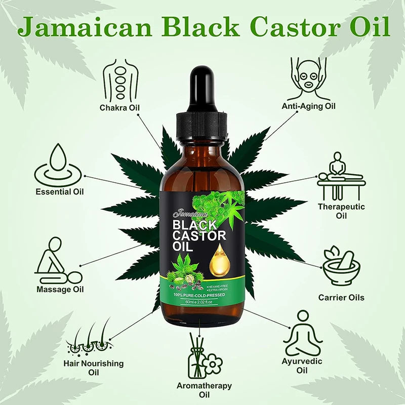 Black Castor Oil Nourishes Hair Growth Essential Oil E - Jsaville's  health is wealth